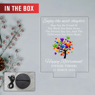 Personalized Retirement UV Print Color Changing LED Lamp     Enjoy The Next Chapter  Light